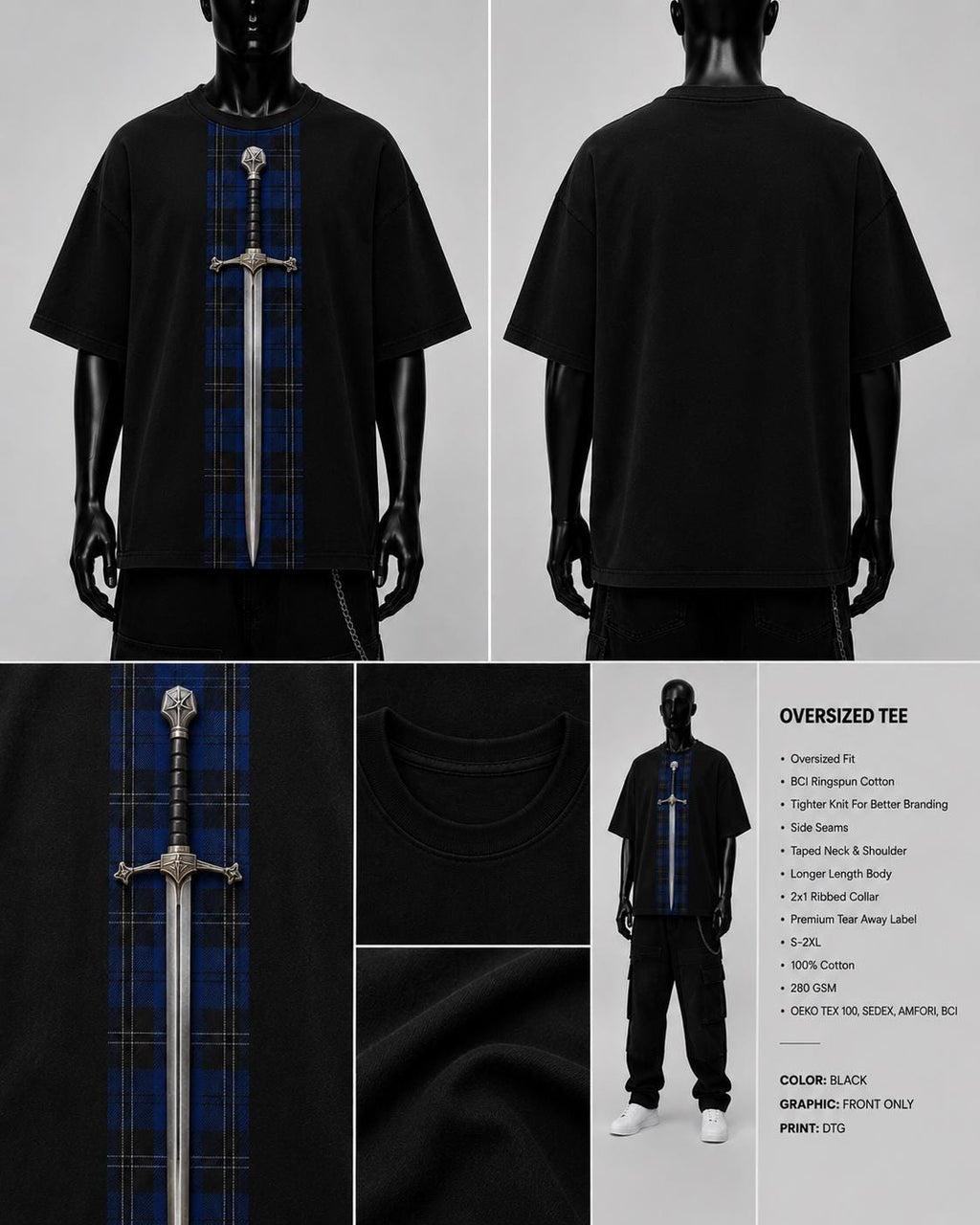Scottish Sword Oversized T-Shirt