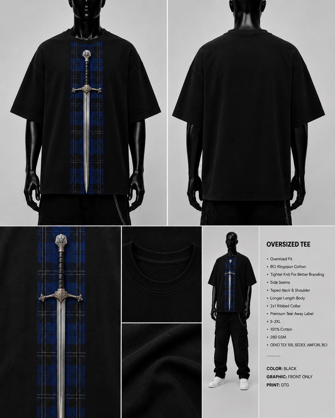 Scottish Sword Oversized T-Shirt