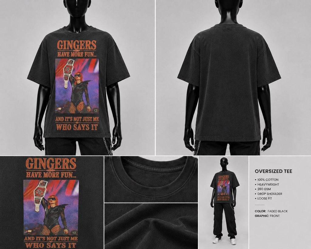 Becky Gingers Have More Fun Oversized Wrestling Tee