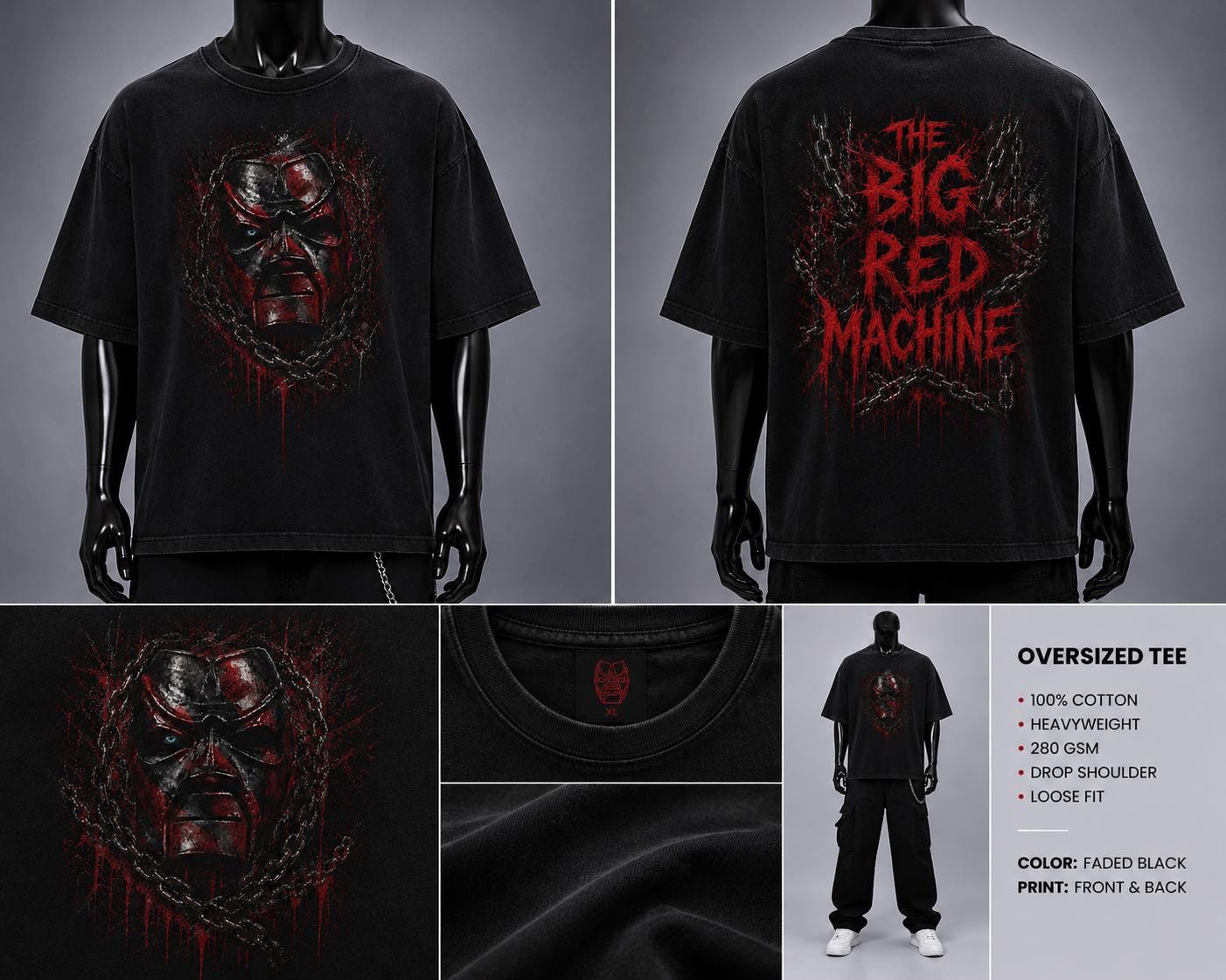 Big Red Machine Wrestling Mask T-Shirt