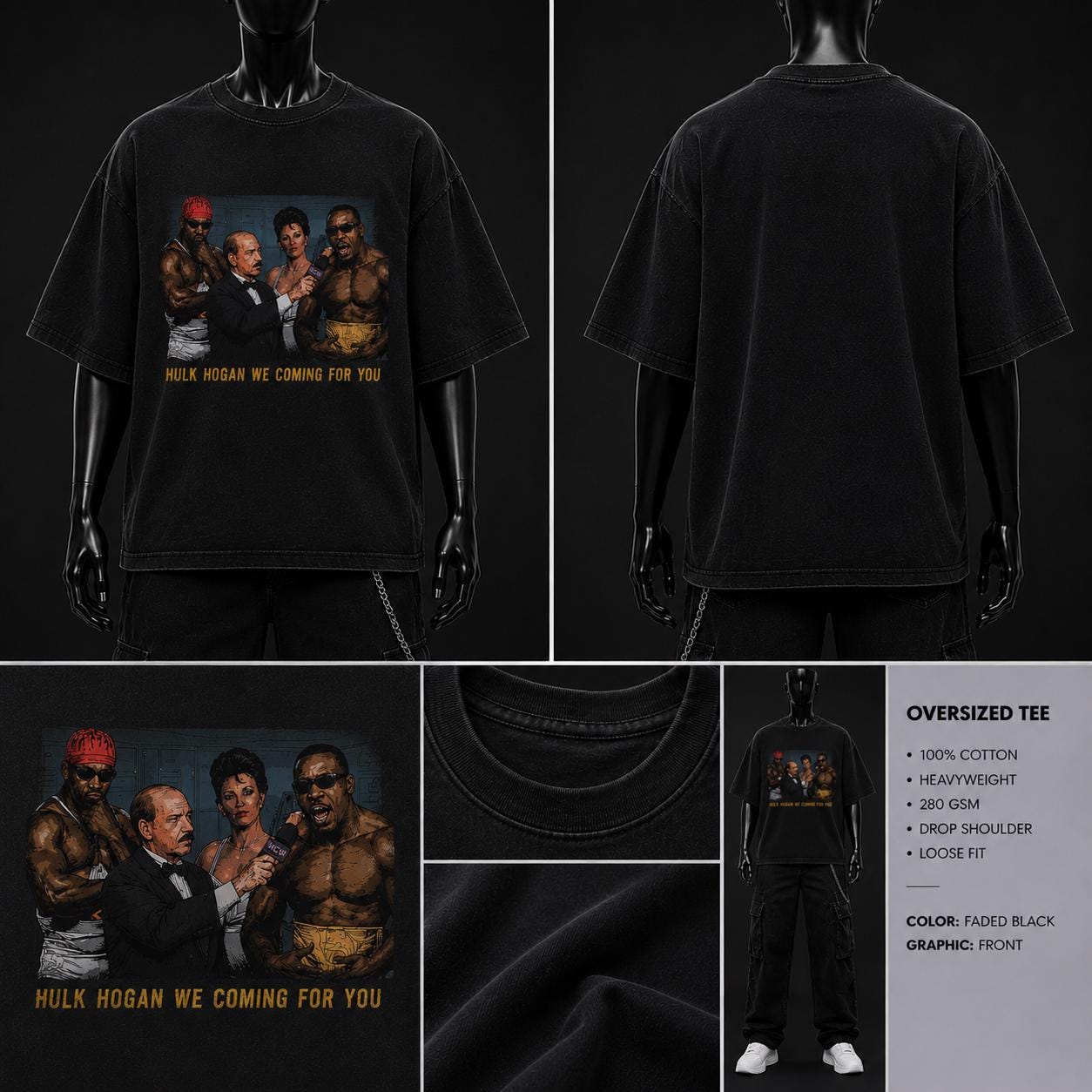 Vintage Wrestling Oversized Harlem WCW Tee