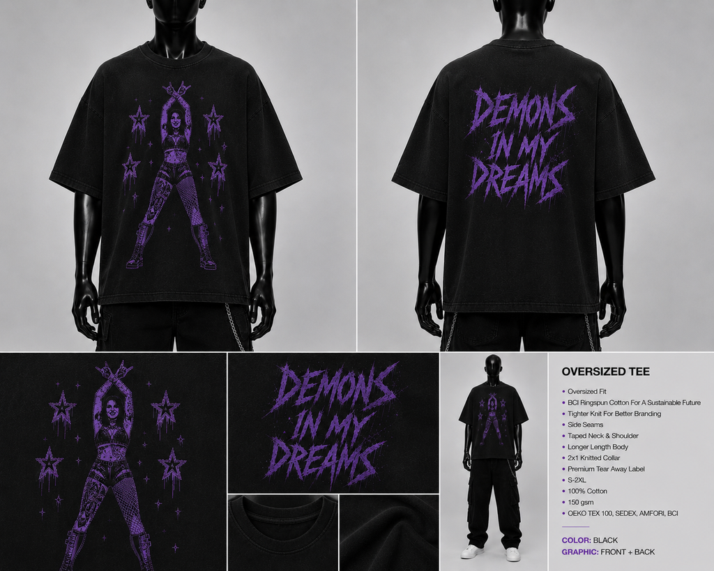 Demons In My Dreams Oversized Wrestling Tee