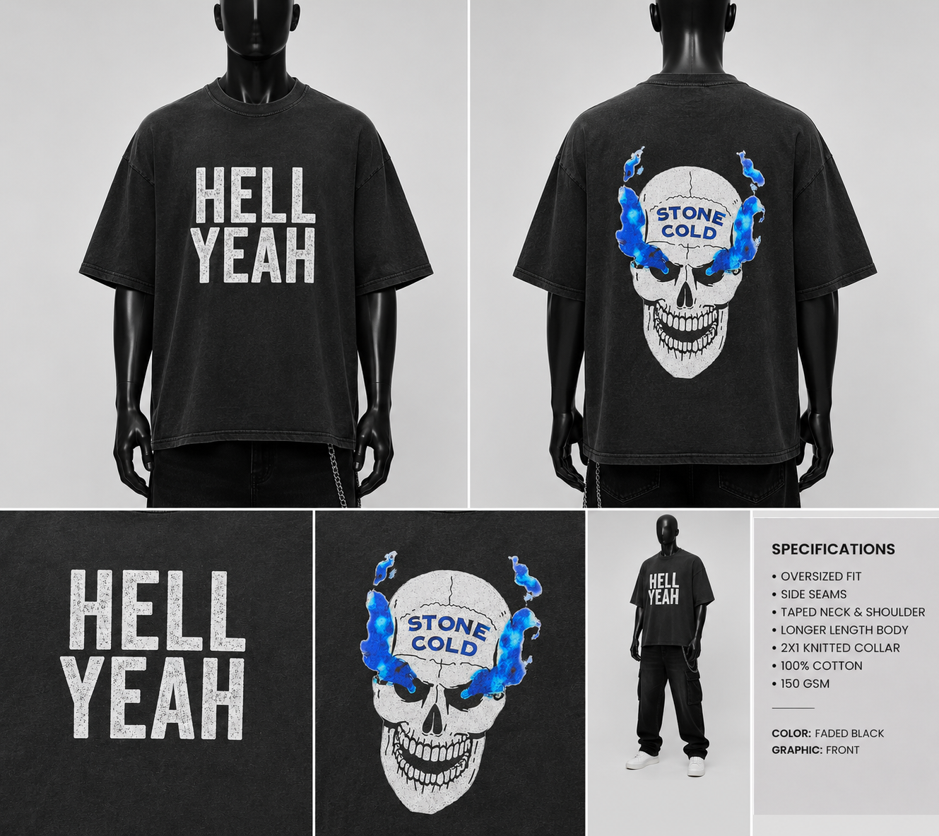 T-shirt Crâne Fumeur "Hell Yeah"