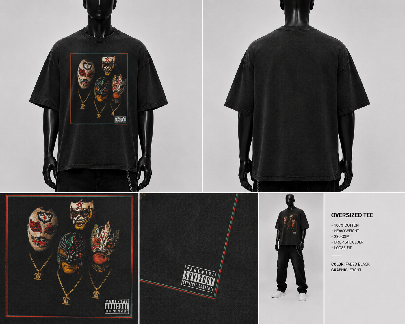 Lucha Row Oversized Wrestling Tee