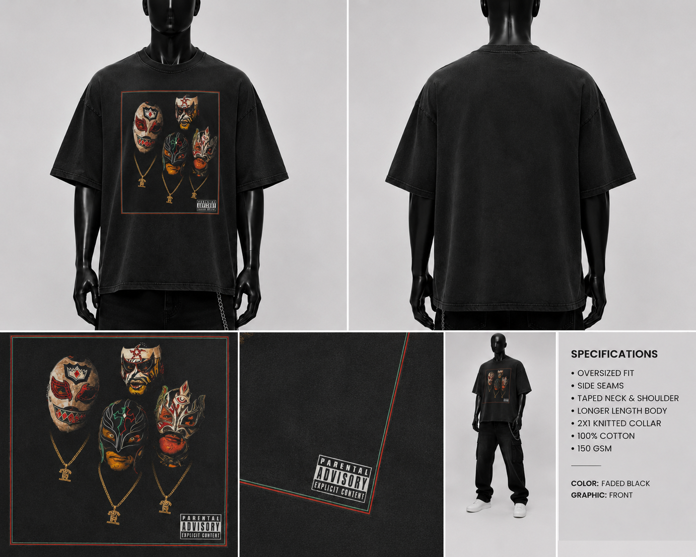 T-shirt de lutte oversize Lucha Row