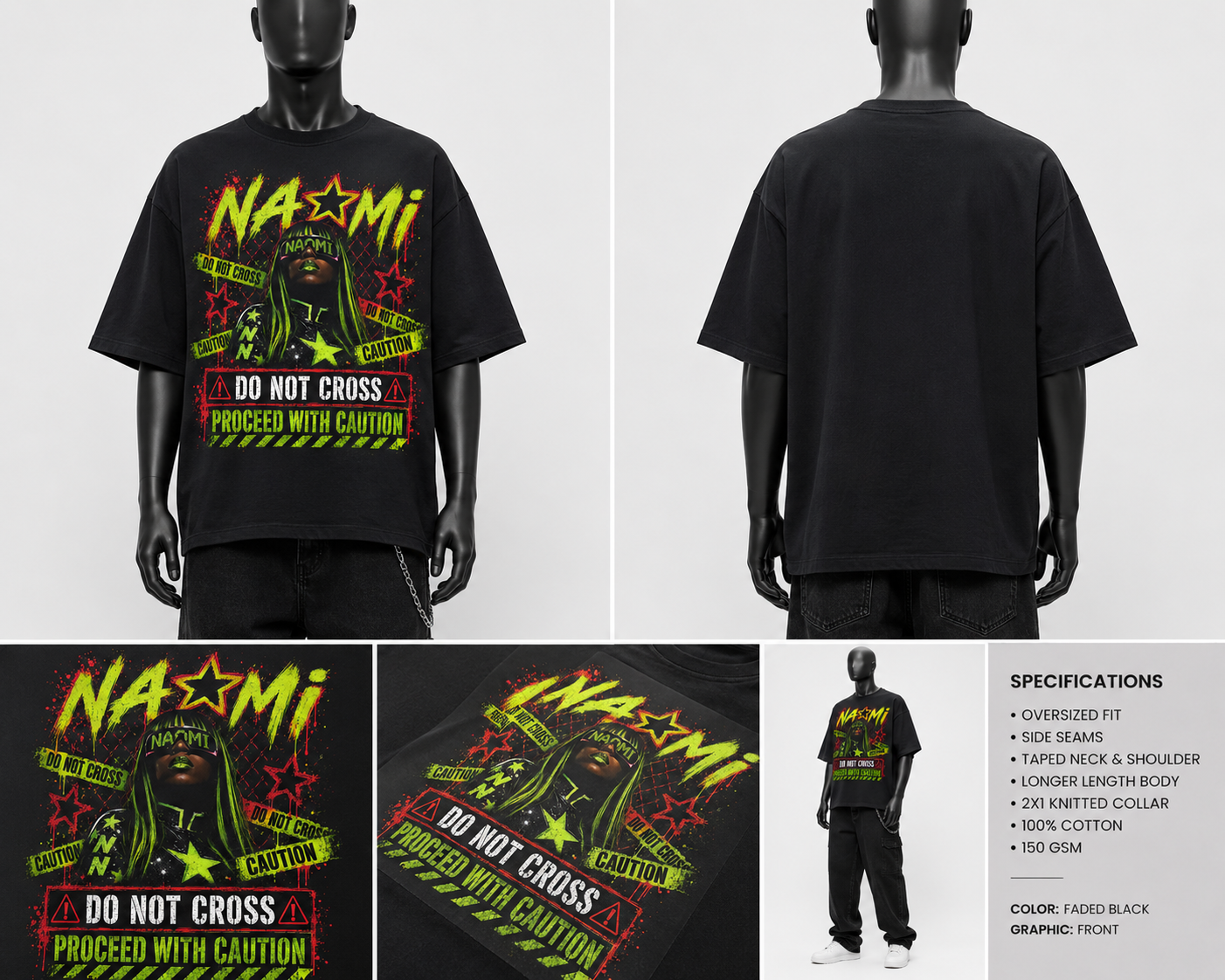 T-shirt de catch oversize Naomi