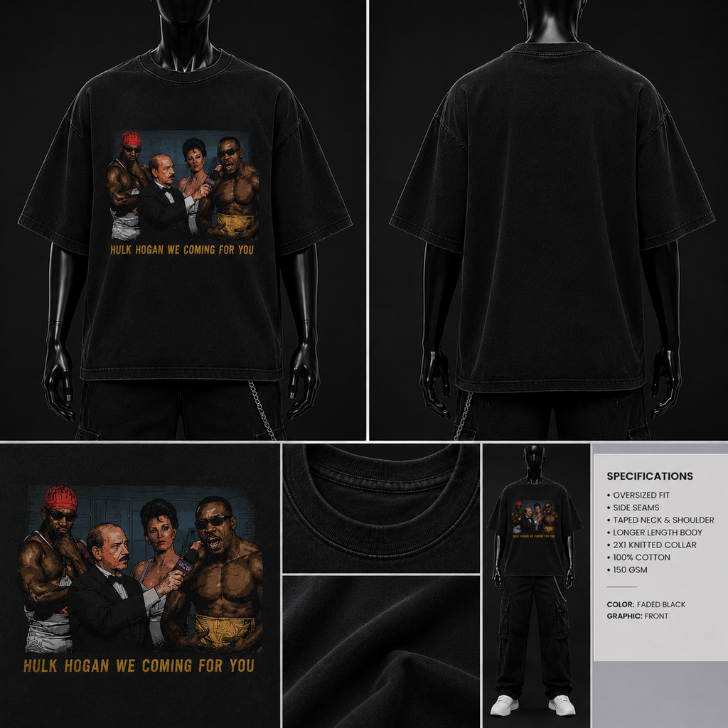 Booker We coming for you Vintage Wrestling Oversized Harlem WCW Tee
