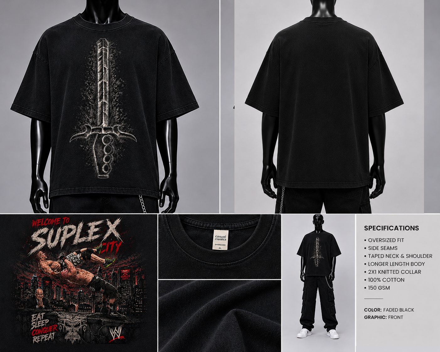 T-shirt graphique Suplex City avec épée