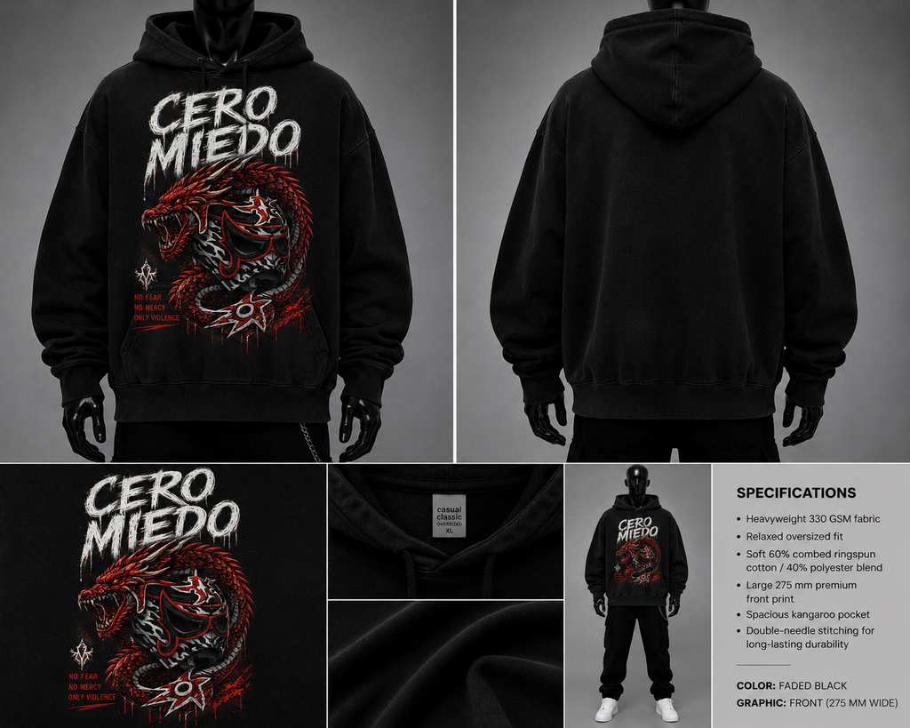 Cero Miedo Dragon Hoodie
