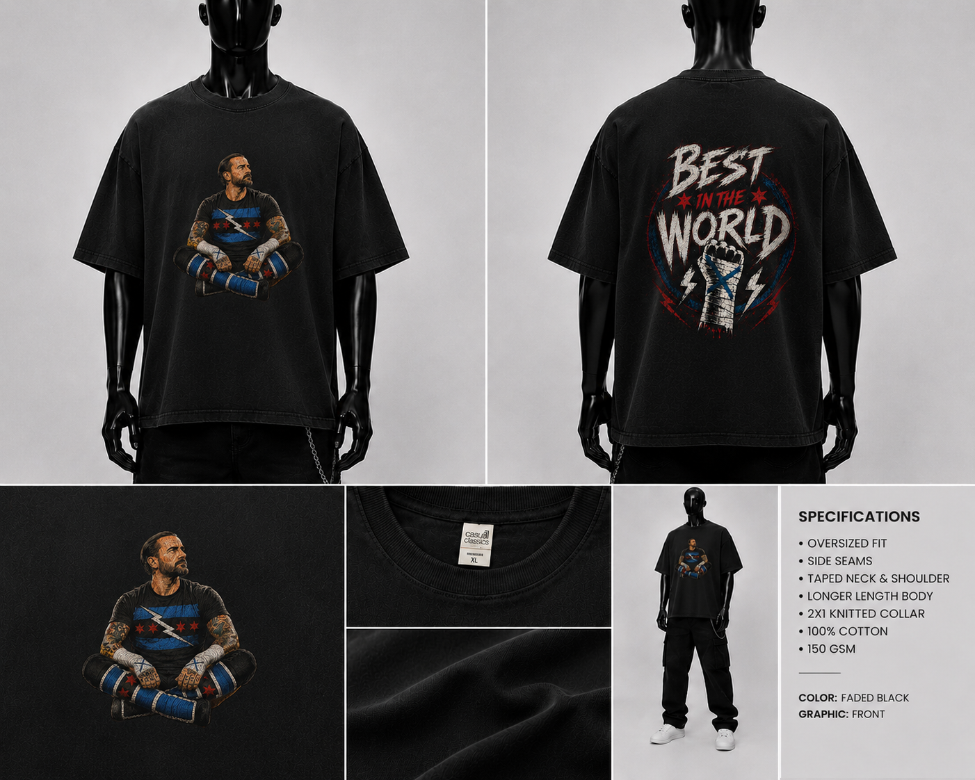 T-shirt graphique de catch « Punk Meilleur du monde »