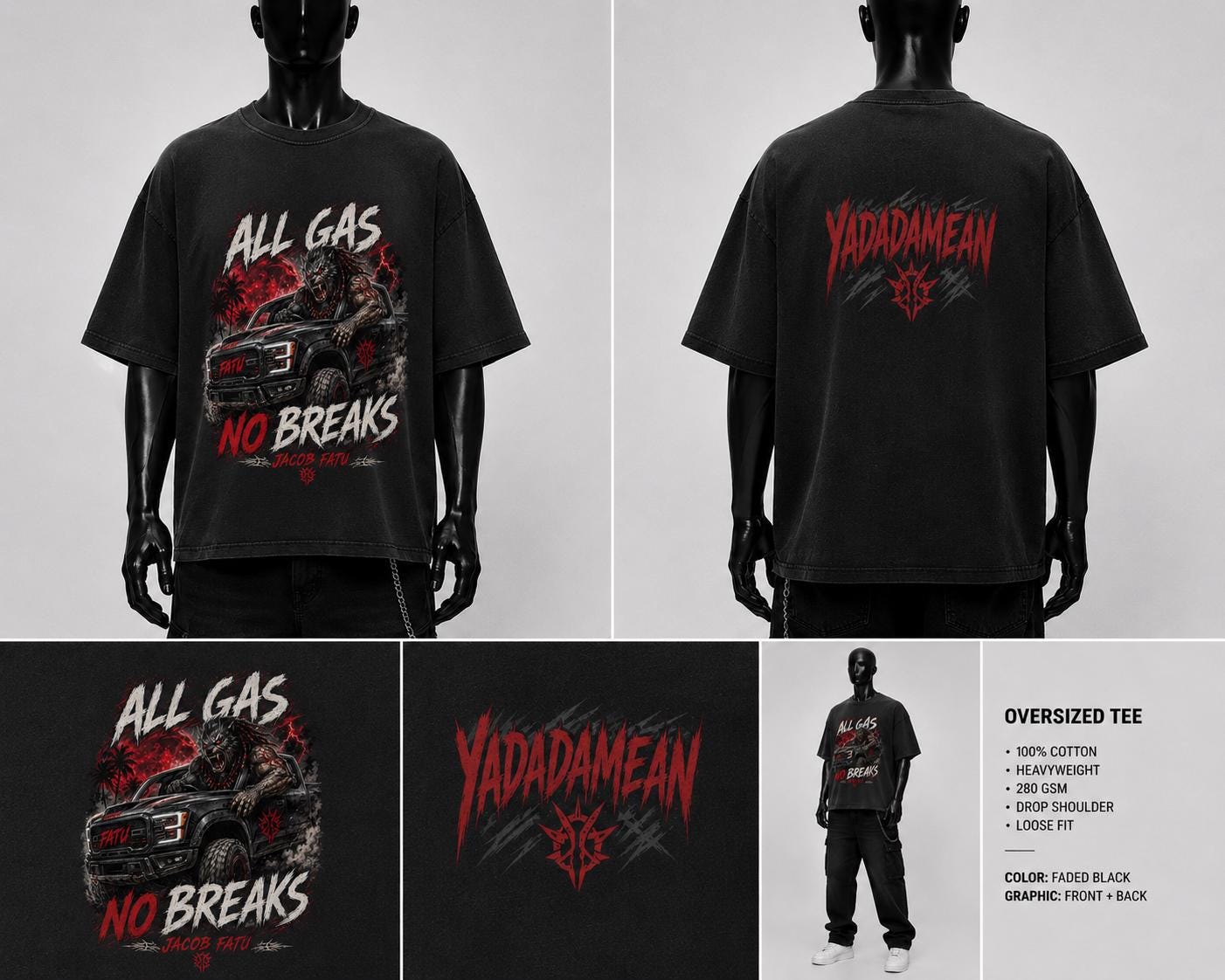 All Gas No Brakes Fatu Wrestling T-Shirt