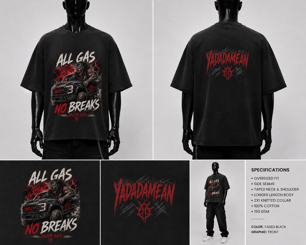 T-shirt de catch All Gas No Brakes Fatu
