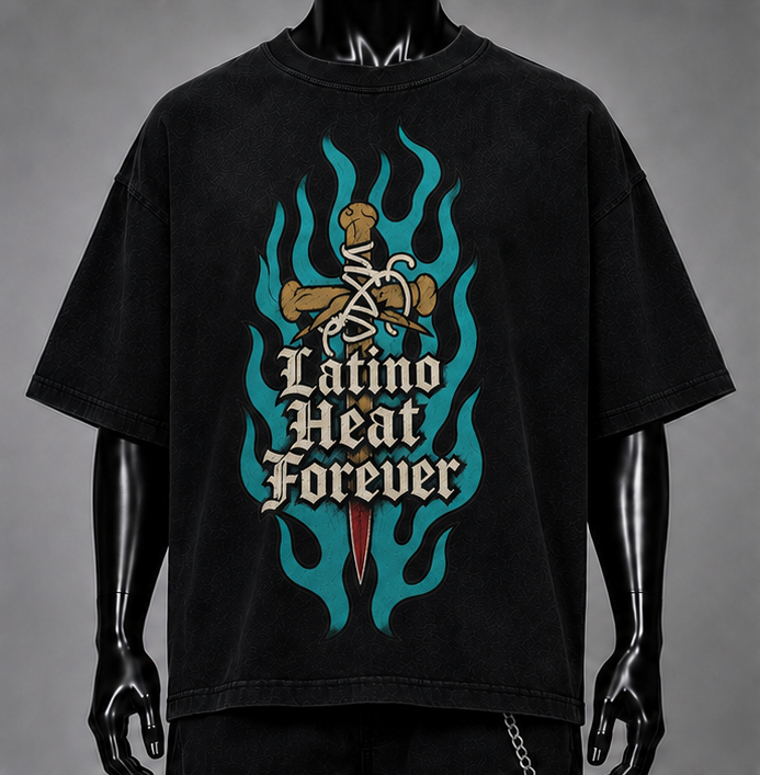T-shirt surdimensionné « Eddie Guerrero Latino Heat Forever » – hommage de catch, graphique vintage inspiré d'Eddie