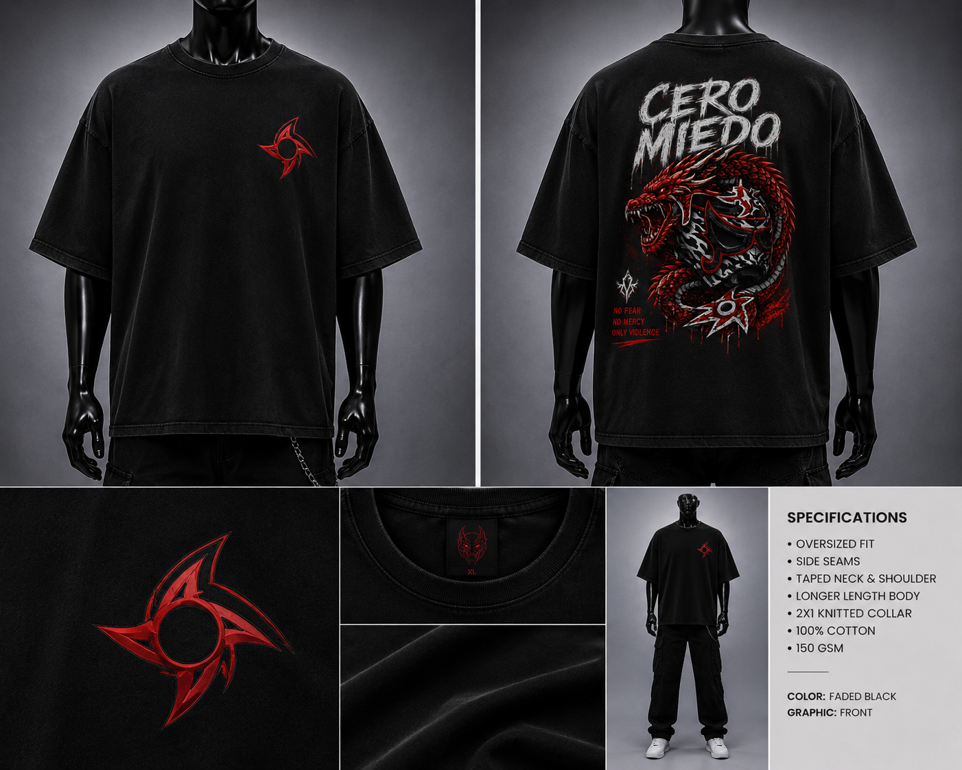 T-shirt graphique Cero Miedo Dragon