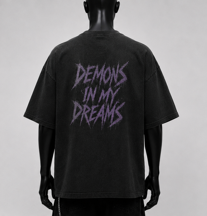 T-shirt surdimensionné à strass Demons In My Dreams