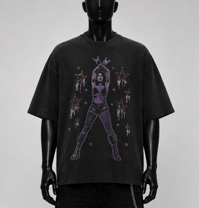Demons In My Dreams Rhinestone Overside Tee